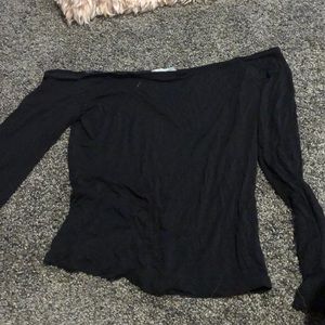 Black off the shoulder shirt
